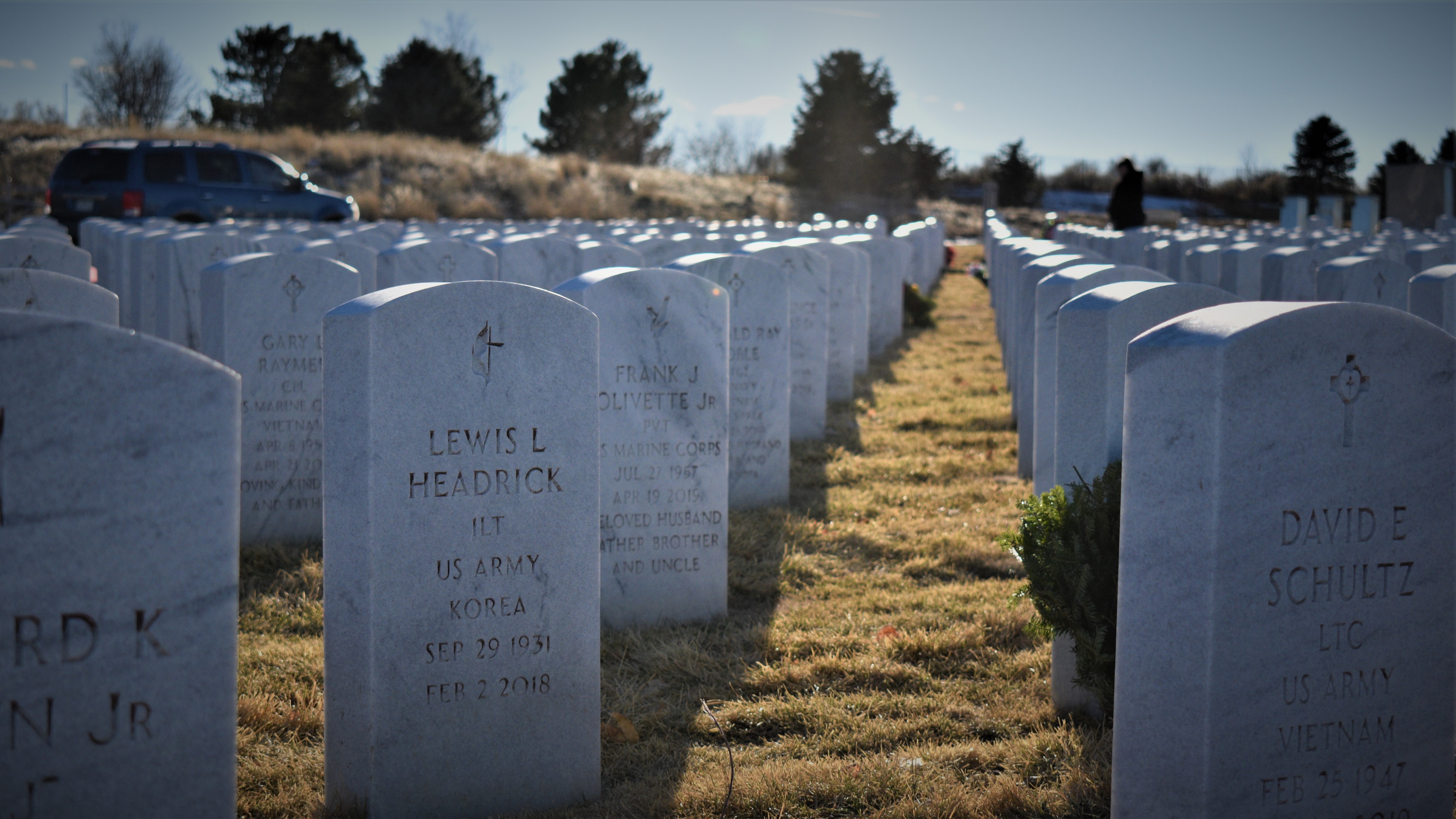 Gravestones at Fort Logan National Cemetery